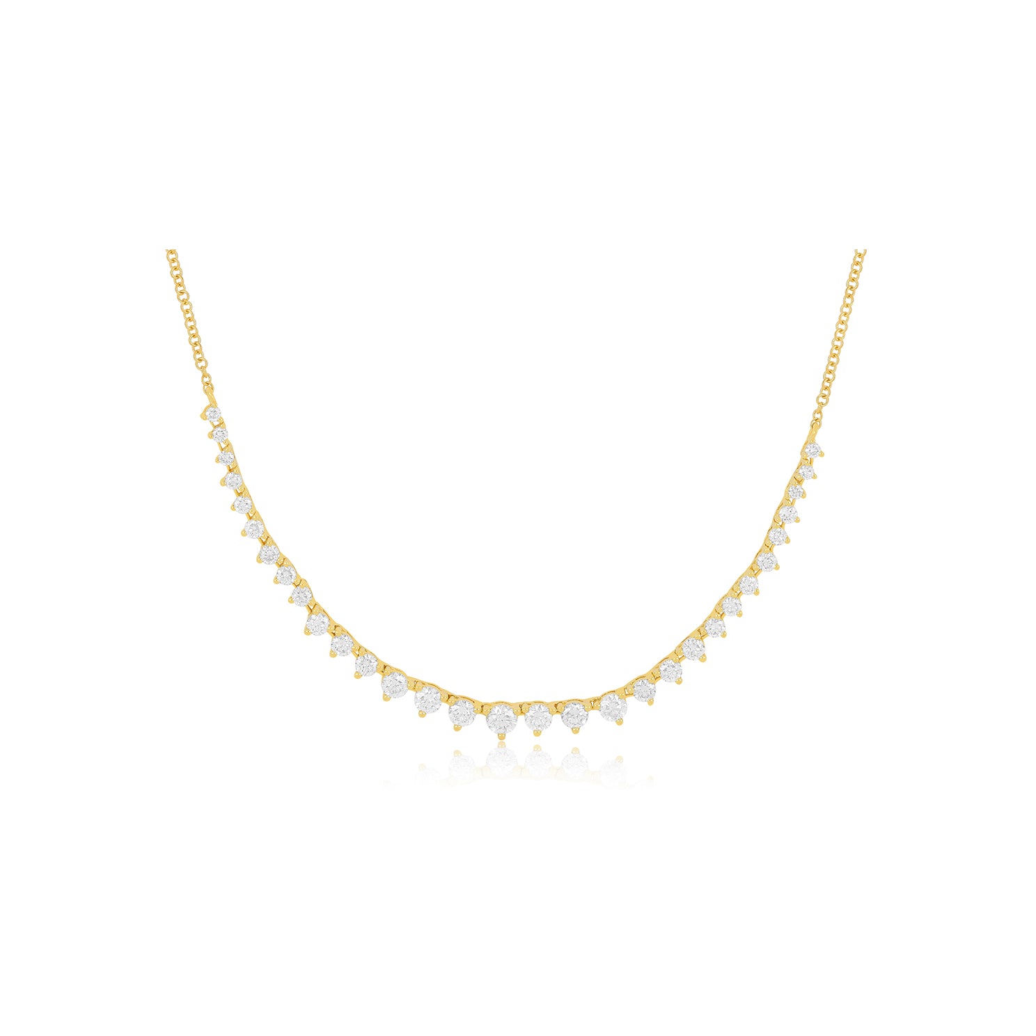 Graduated Diamond Necklace in 14k yellow gold