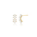 Diamond & Pearl Arc Stud Earring in 14k yellow gold