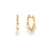 Pearl Shimmy Huggie Earring in 14k rose gold