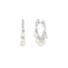 Pearl Shimmy Huggie Earring in 14k white gold