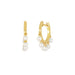 Pearl Shimmy Huggie Earring in 14k yellow gold