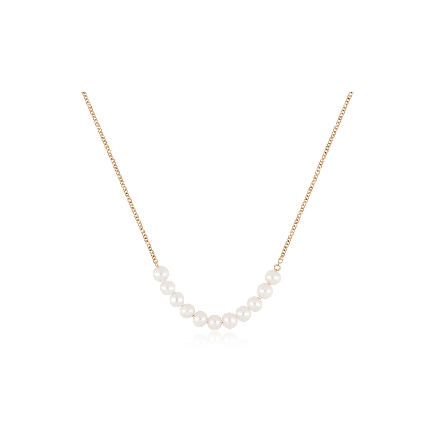 Pearl Necklace in 14k rose gold