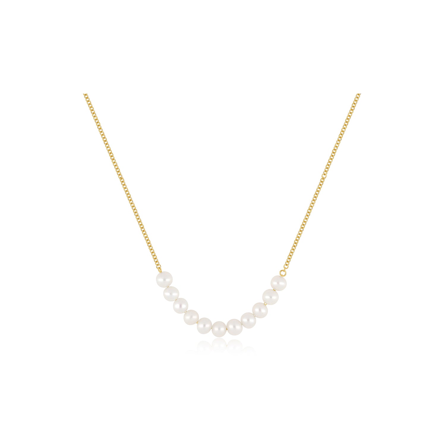 Pearl Necklace in 14k yellow gold