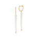 Diamond & Graduated Pearl Drop Earrings in 14k rose gold