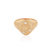 Diamond Hummingbird Signet Ring in 14k rose gold