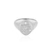 Diamond Hummingbird Signet Ring in 14k white gold