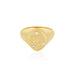 Diamond Hummingbird Signet Ring in 14k yellow gold