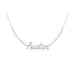 Luxe Diamond Script Name Necklace in 14k white gold with initials AUSTIN