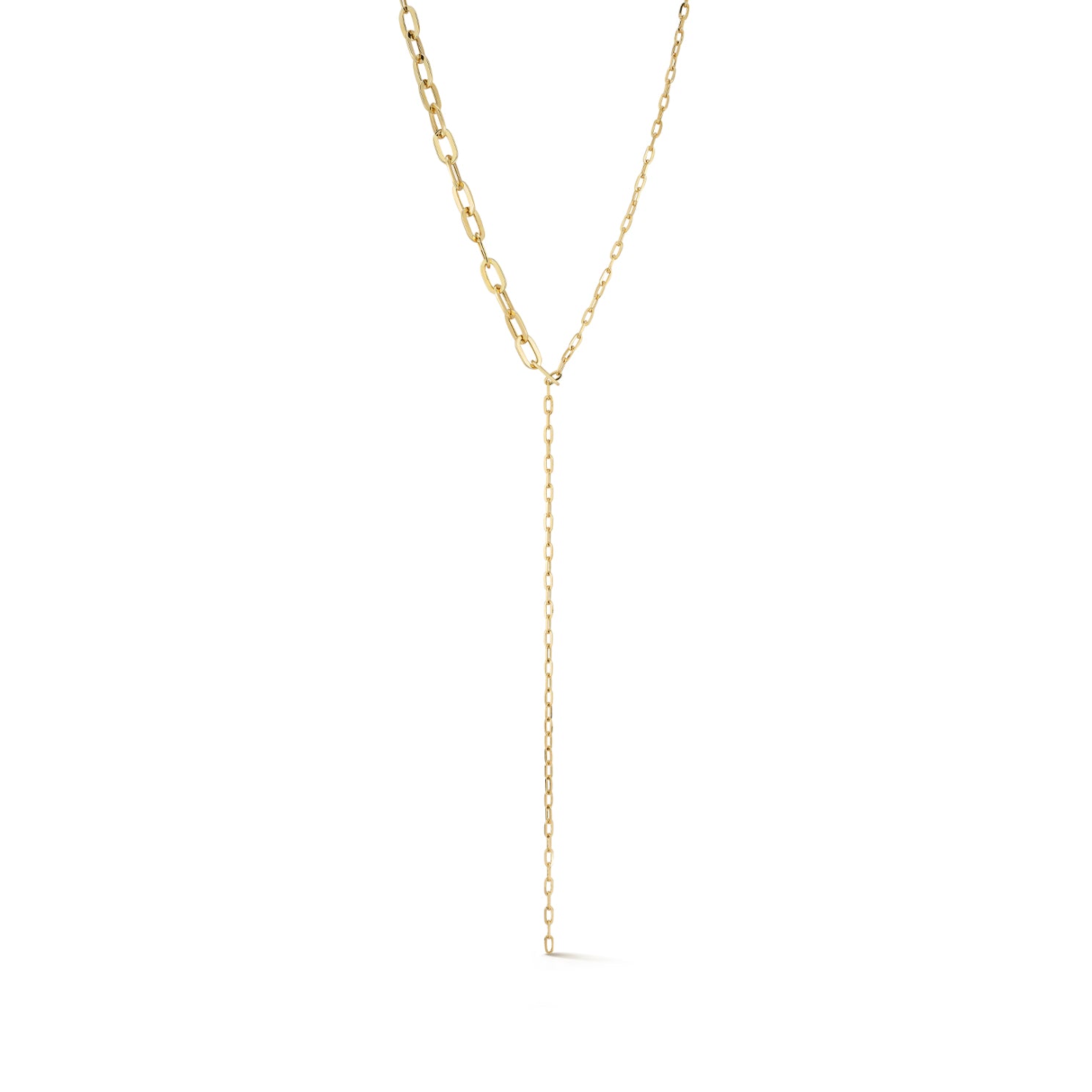 Graduated Chain Link Lariat Necklace