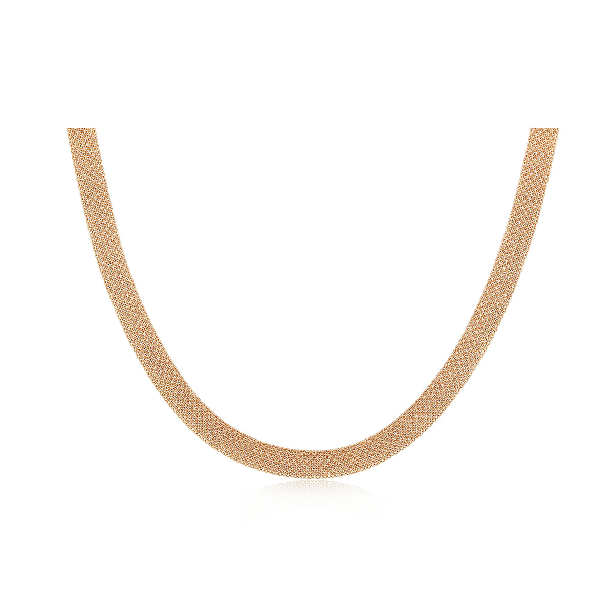 Gold Mesh Necklace in 14k rose gold