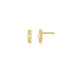 Diamond & Gold Fluted Bar Stud Earring in 14k yellow gold