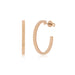Gold Fluted Hoop Earrings in 14k rose gold