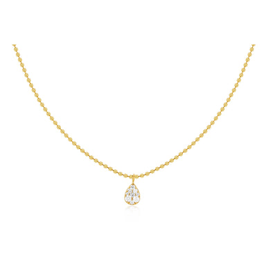 Full Cut Diamond Teardrop Necklace in 14k yellow gold