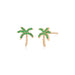 Emerald Wild Palm Stud Earring in 14 rose gold