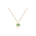 Emerald Wild Palm Necklace in 14k rose gold