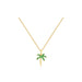 Emerald Wild Palm Necklace in 14k yellow gold