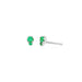 Full Cut Emerald Mini Teardrop Stud Earring in 14k white gold