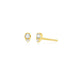 Full Cut Diamond Mini Teardrop Stud Earring in 14k yellow gold