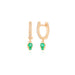 Emerald Teardrop Diamond Mini Huggie Earring in 14k rose gold