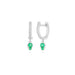 Emerald Teardrop Diamond Mini Huggie Earring in 14k white gold