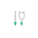 Emerald Teardrop Diamond Mini Huggie Earring in 14k white gold