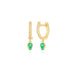 Emerald Teardrop Diamond Mini Huggie Earring in 14k yellow gold