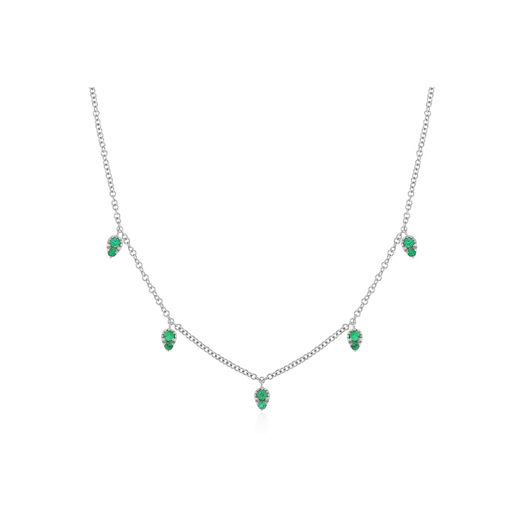 Emerald & white diamond choker necklace 2025