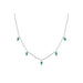 Emerald 5 Teardrop Choker Necklace in 14k white gold