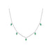 Emerald 5 Teardrop Choker Necklace in 14k white gold