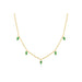 Emerald 5 Teardrop Choker Necklace in 14k yellow gold