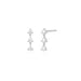 Triple Prong Set Diamond Stud Earring in 14k white gold
