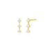 Triple Prong Set Diamond Stud Earring in 14k yellow gold