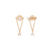 Suspended Diamond Stud Earring in 14k rose gold