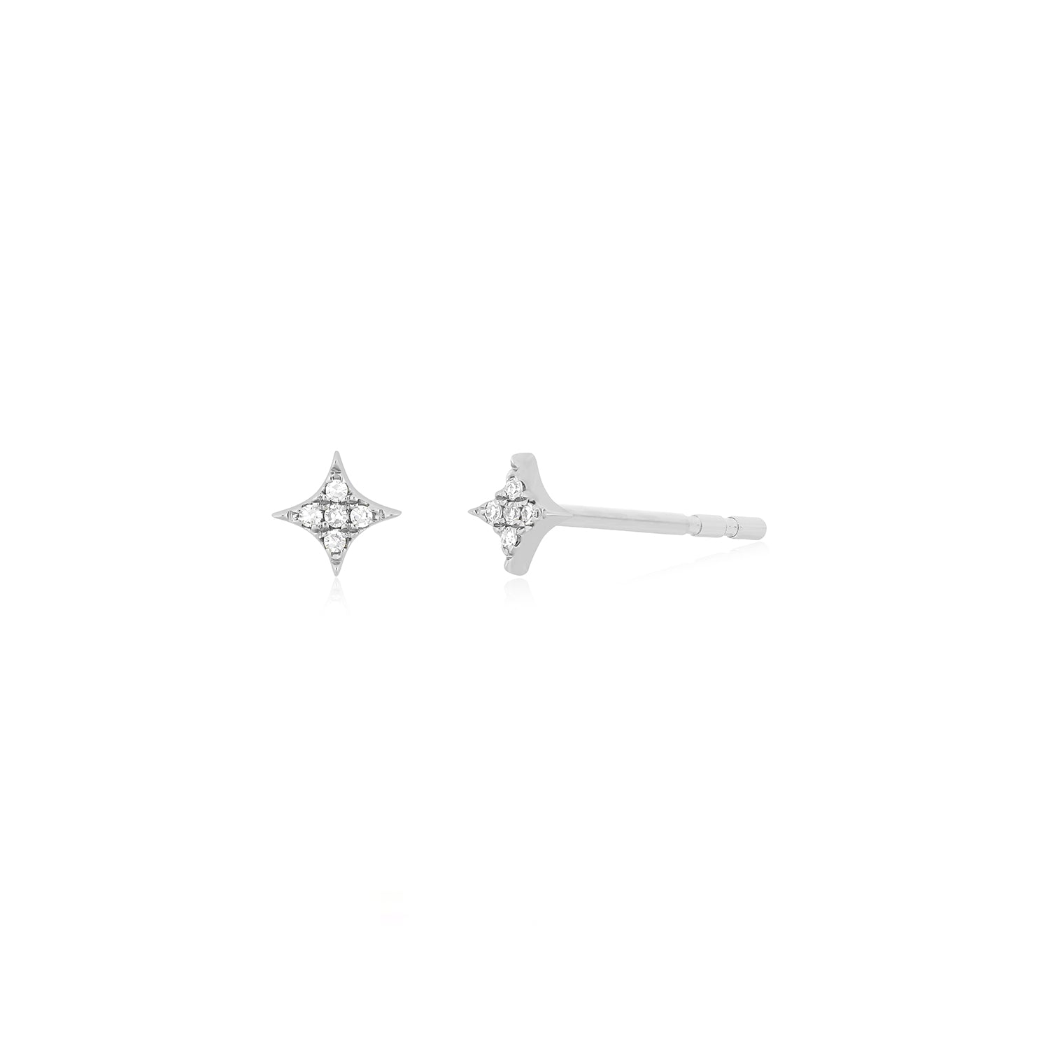 Diamond Sparkle Stud Earring in 14k white gold
