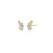 Diamond Flutter Stud Earrings in 14k yellow gold