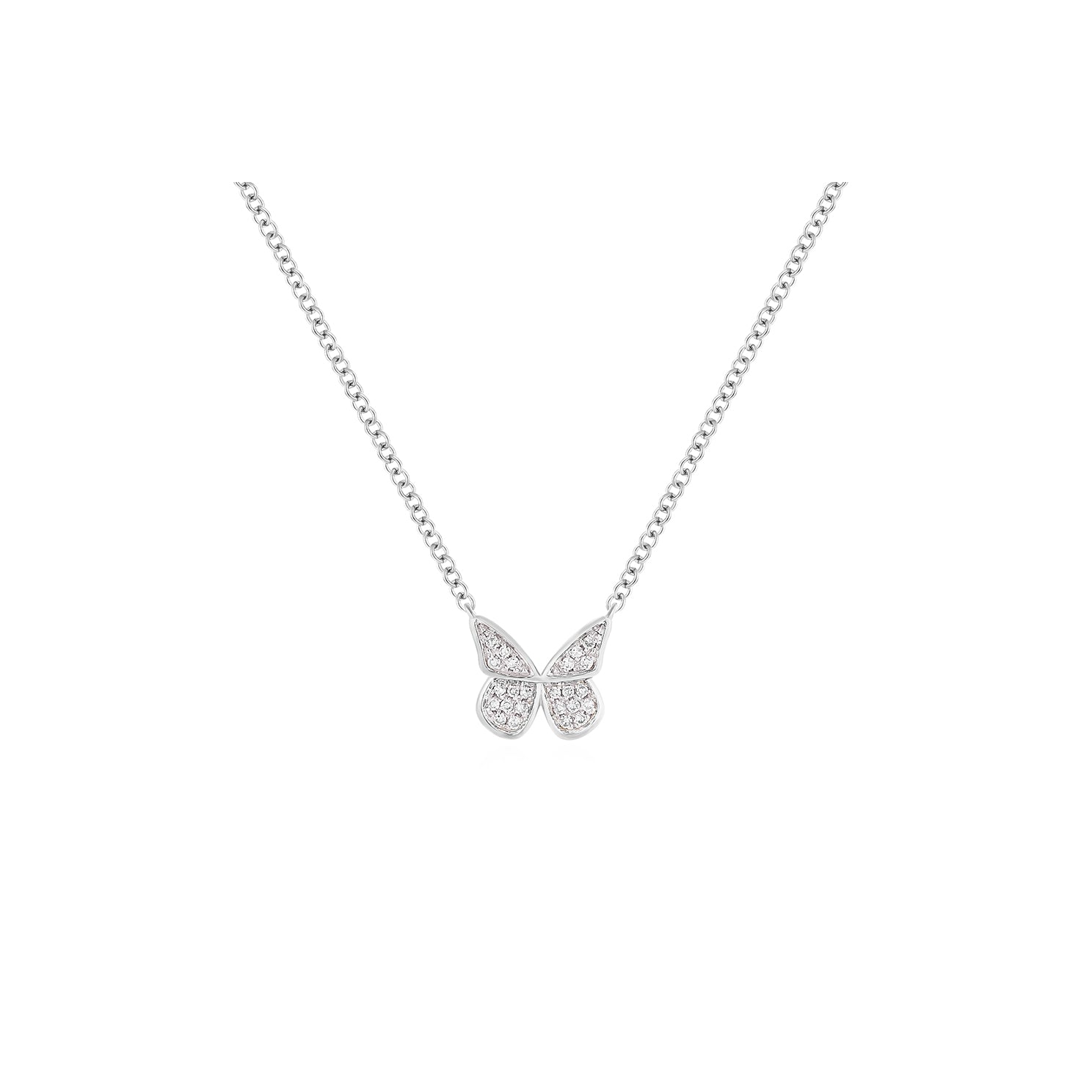 Diamond Flutter Necklace in 14k white gold