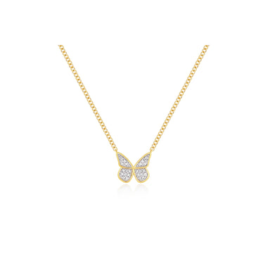 Diamond Flutter Necklace in 14k yellow gold