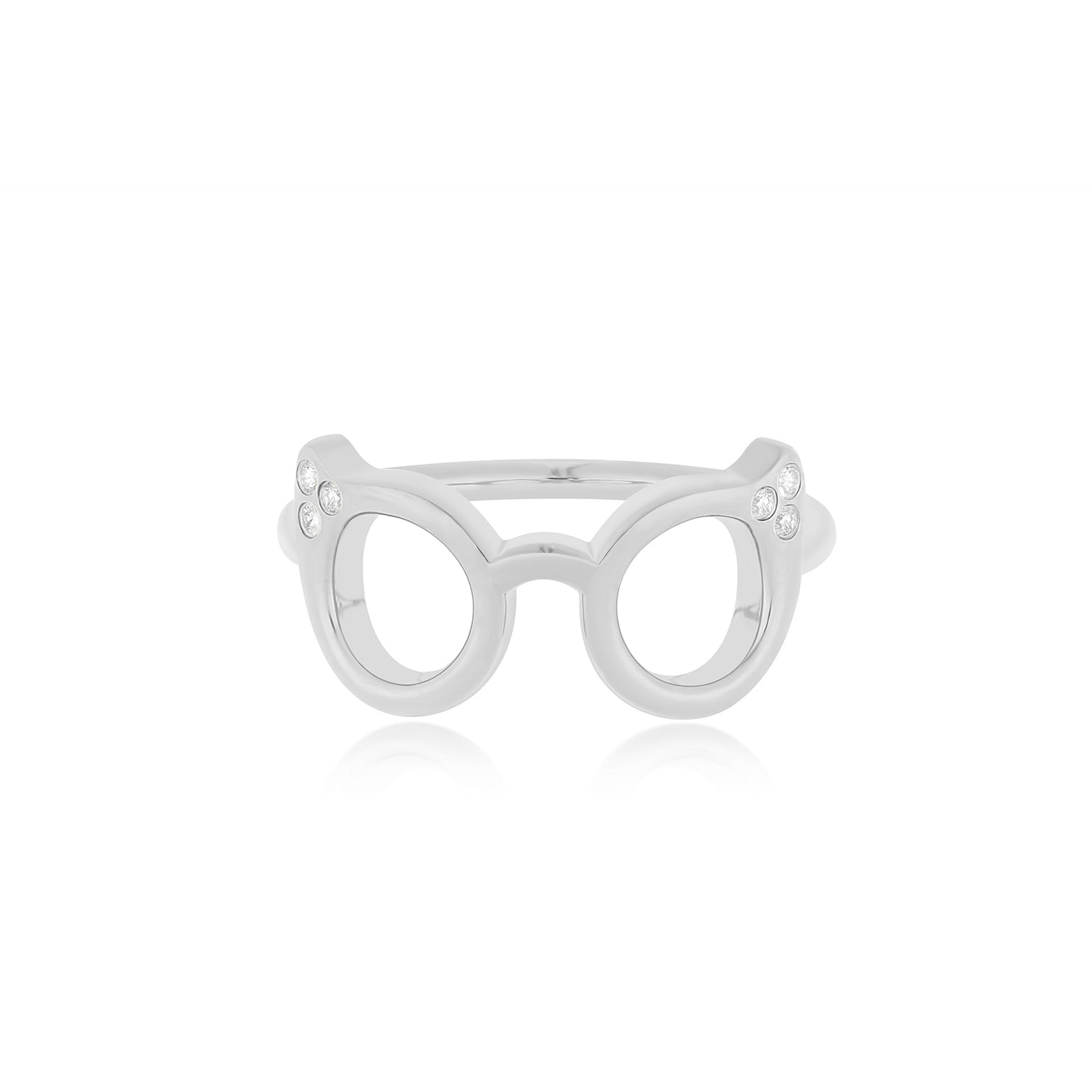 Evan's Sunnies Ring with Diamonds in 14k white gold