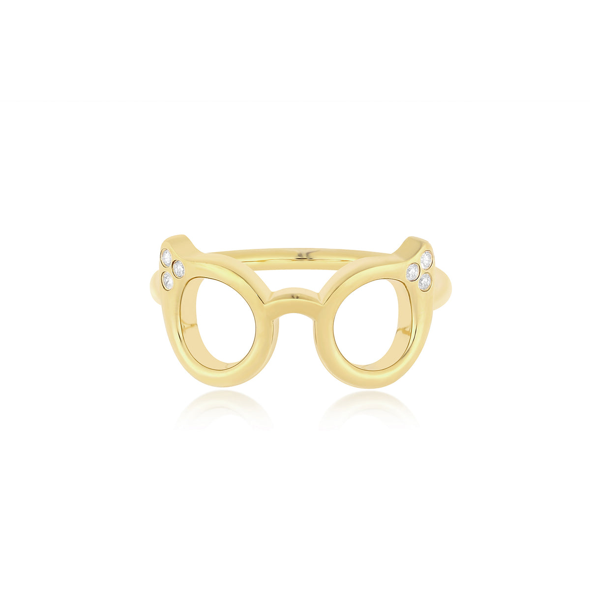 Evan's Sunnies Ring with Diamonds in 14k yellow gold