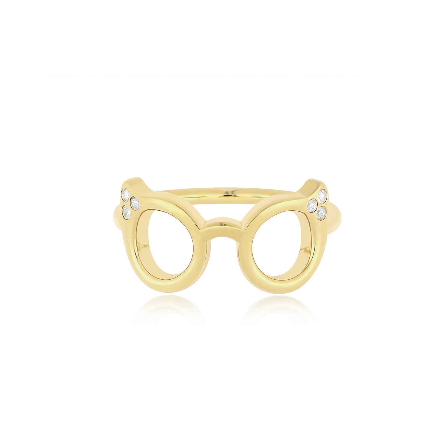 Evan's Sunnies Ring with Diamonds in 14k yellow gold