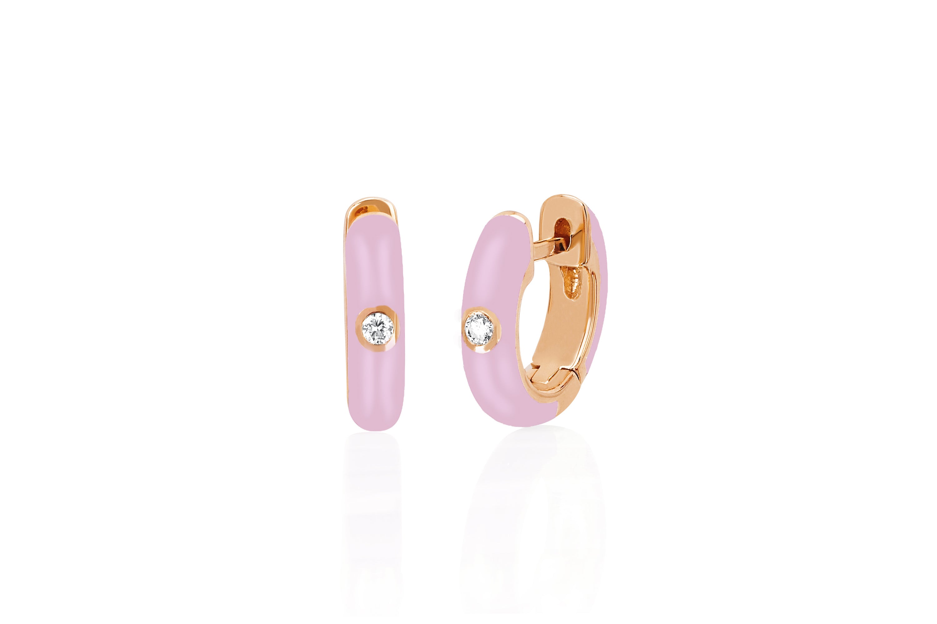 Diamond Light Pink Enamel Earring — Collection®