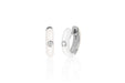 Diamond White Enamel Huggie Earring in 14k white gold