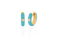 Yellow Gold Turquoise Enamel Mini Huggie With Single Diamond