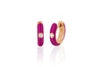 Diamond Berry Enamel Huggie Earring in 14k rose gold