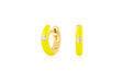 Diamond Yellow Enamel Huggie Earring in 14k yellow gold