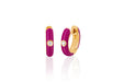 Diamond Berry Enamel Huggie Earring in 14k yellow gold