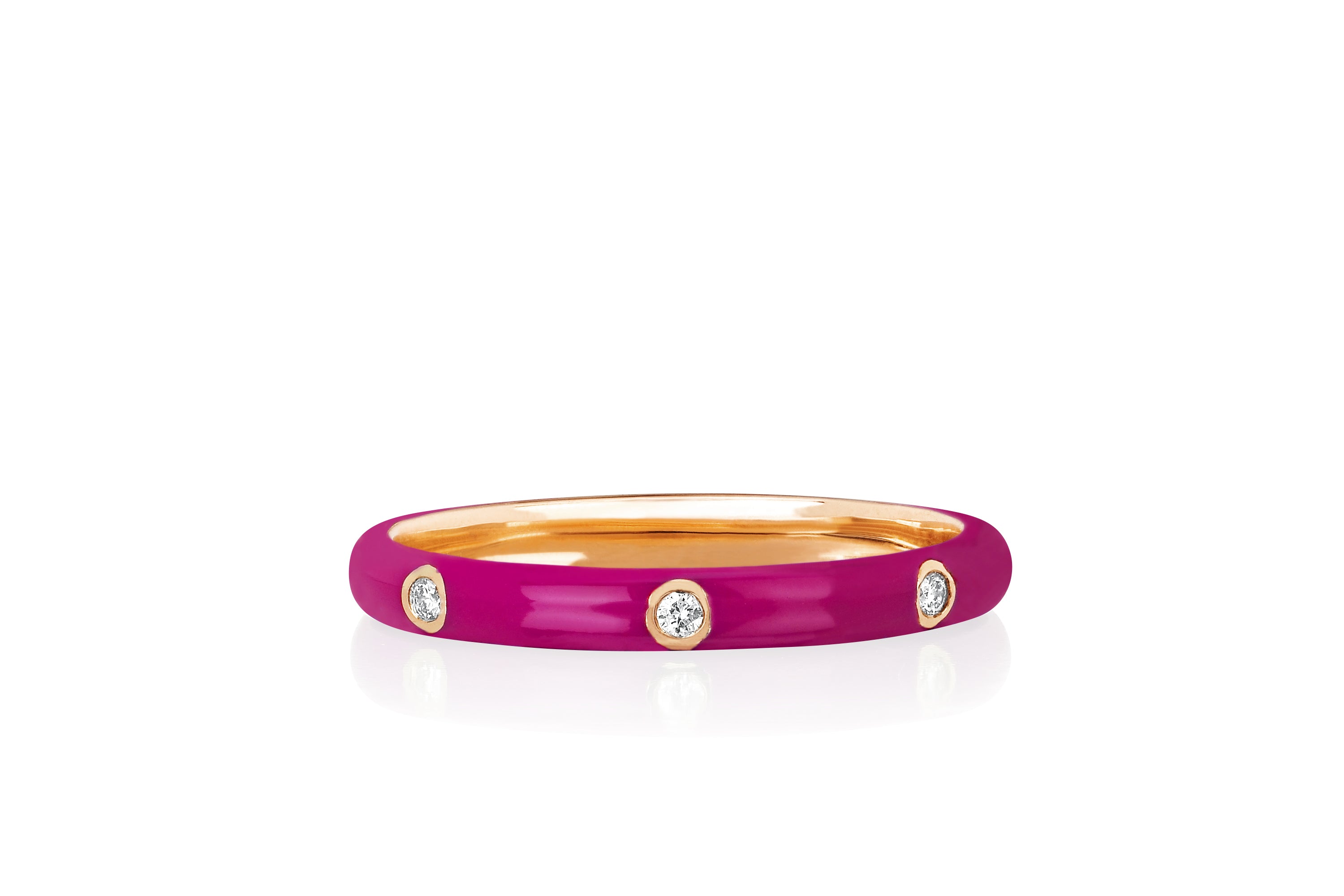 3 Diamond Berry Enamel Stack Ring