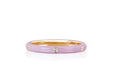 3 Diamond Light Pink Enamel Stack Ring in 14k rose gold