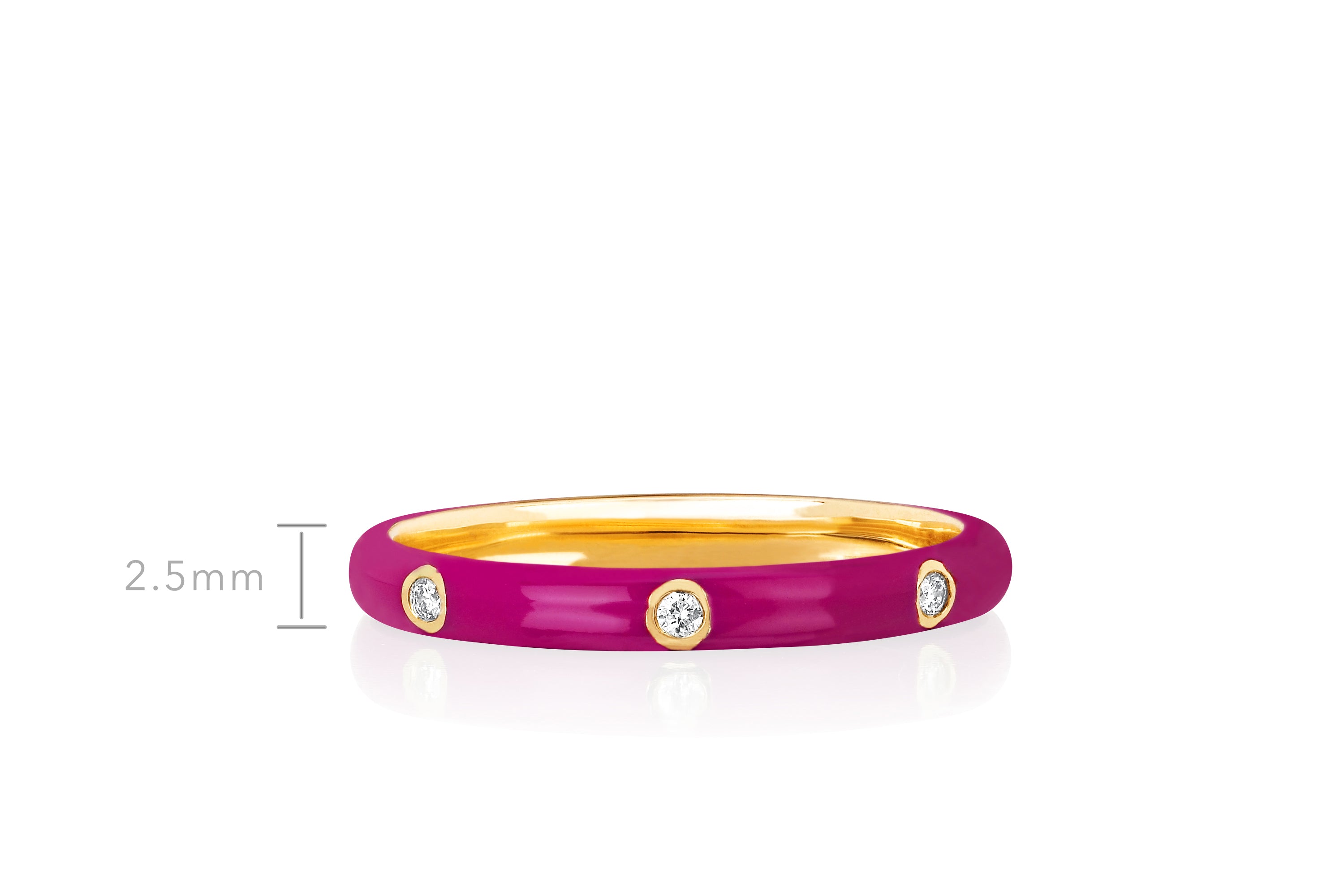 3 Diamond Berry Enamel Stack Ring