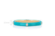 3 Diamond Turquoise Enamel Stack Ring in 14k yellow gold with size measurement of 2.5mm in height